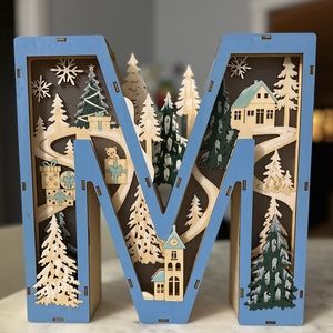 NWT - Anthropologie - Wonderland Scene Monogram Letter M